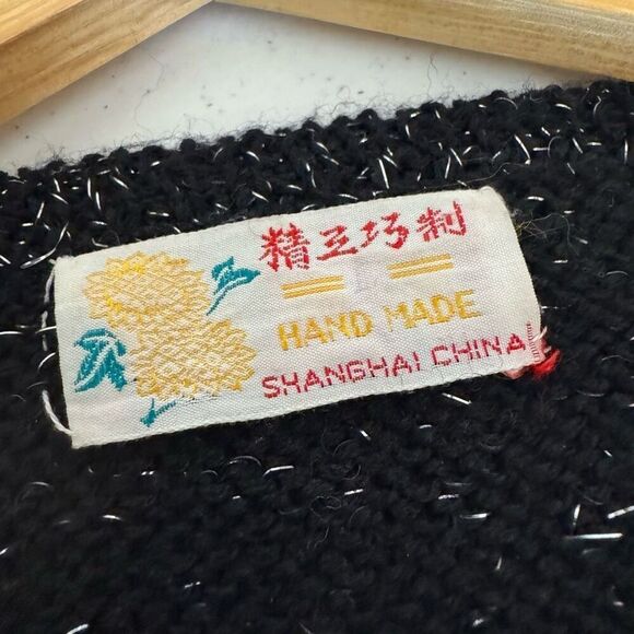 Vintage Hand Knit Women’s Sweater Shanghai China Size Large 80s Style - Picture 8 of 10